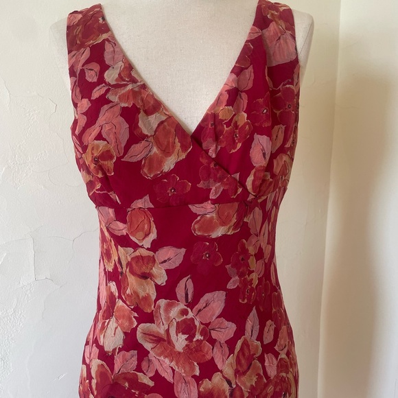 City Triangles vintage 90s Y2K pink red floral fairy midi dress pull over lined - Picture 7 of 9